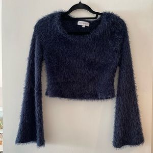 Fuzzy cropped sweater